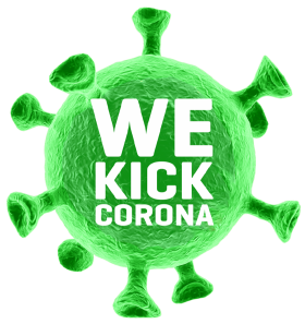 Logo: #WeKickCorona